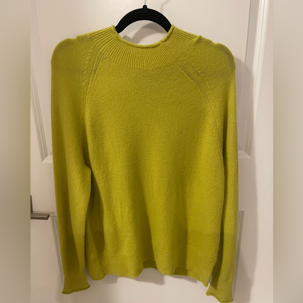 J. Crew Rollneck Sweater in Super Soft Yarn, Size Medium, Chartreuse
